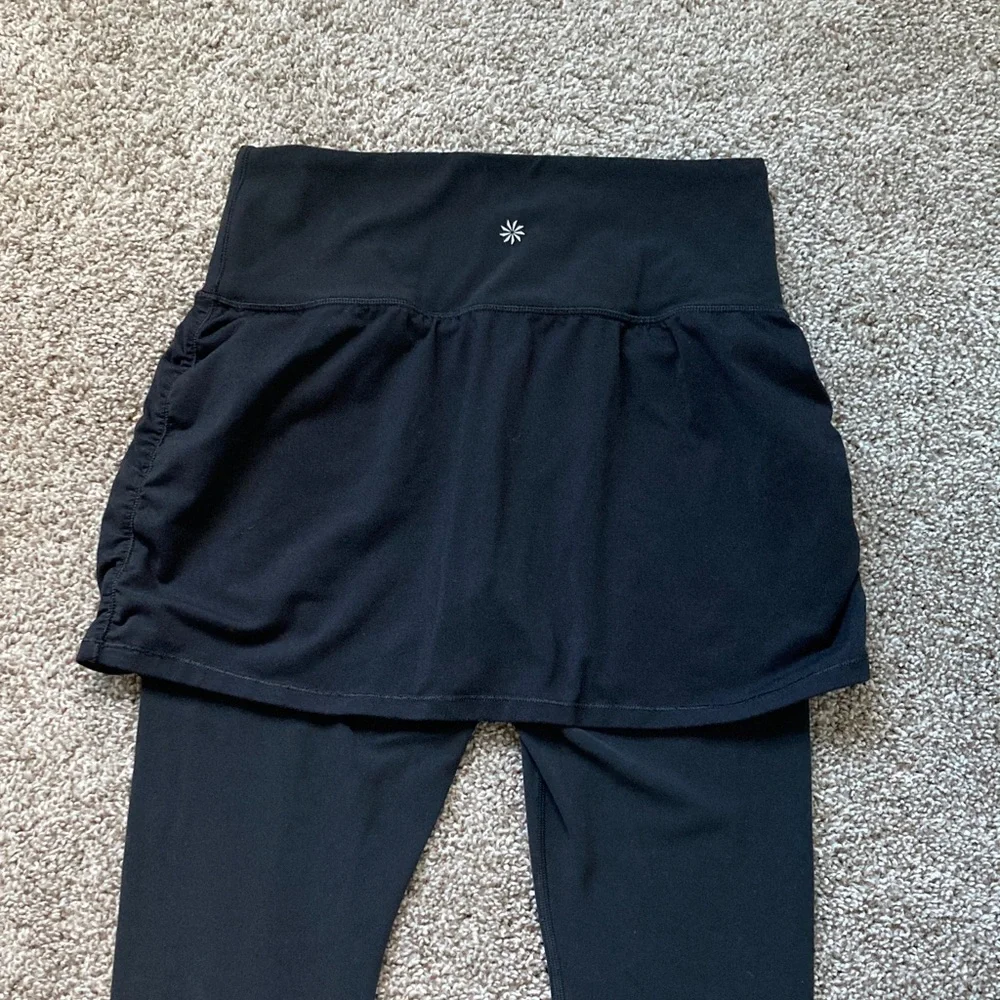 Athleta Elation 2-in-1 Capri Skirted Powervita High Waist Legging sz S TALL ST - Picture 6 of 10